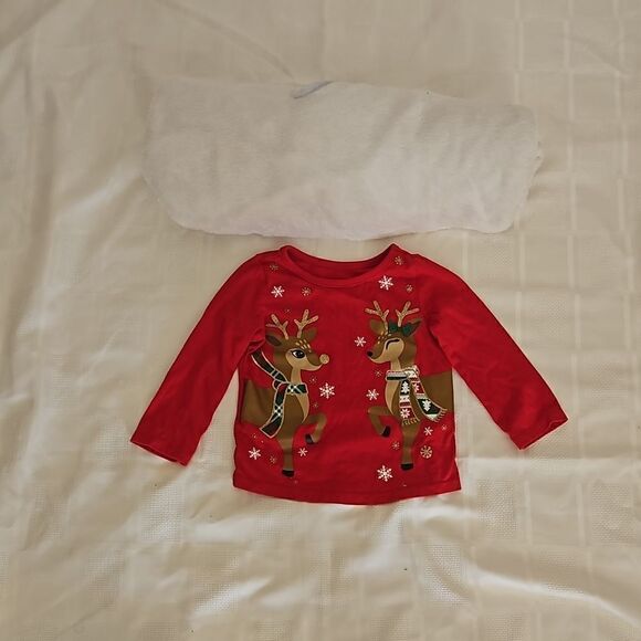 Holiday Time Baby Girl Bundle Pack Christmas Sweater And Blanket 12 Months Red - Picture 13 of 16